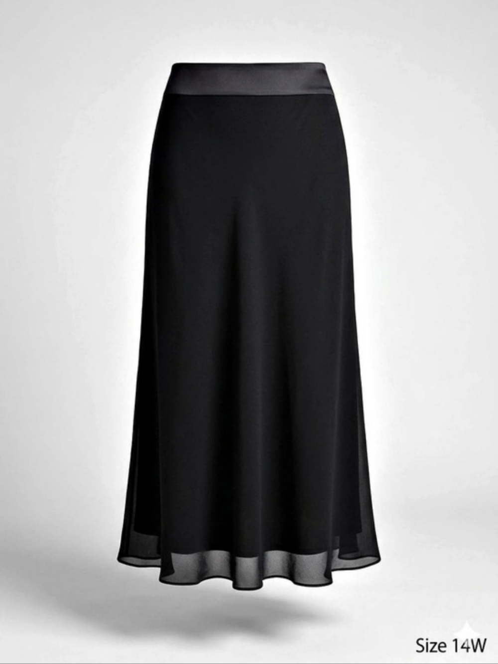 811 Sandra Darren Women's Maxi Skirt Black Size 14W